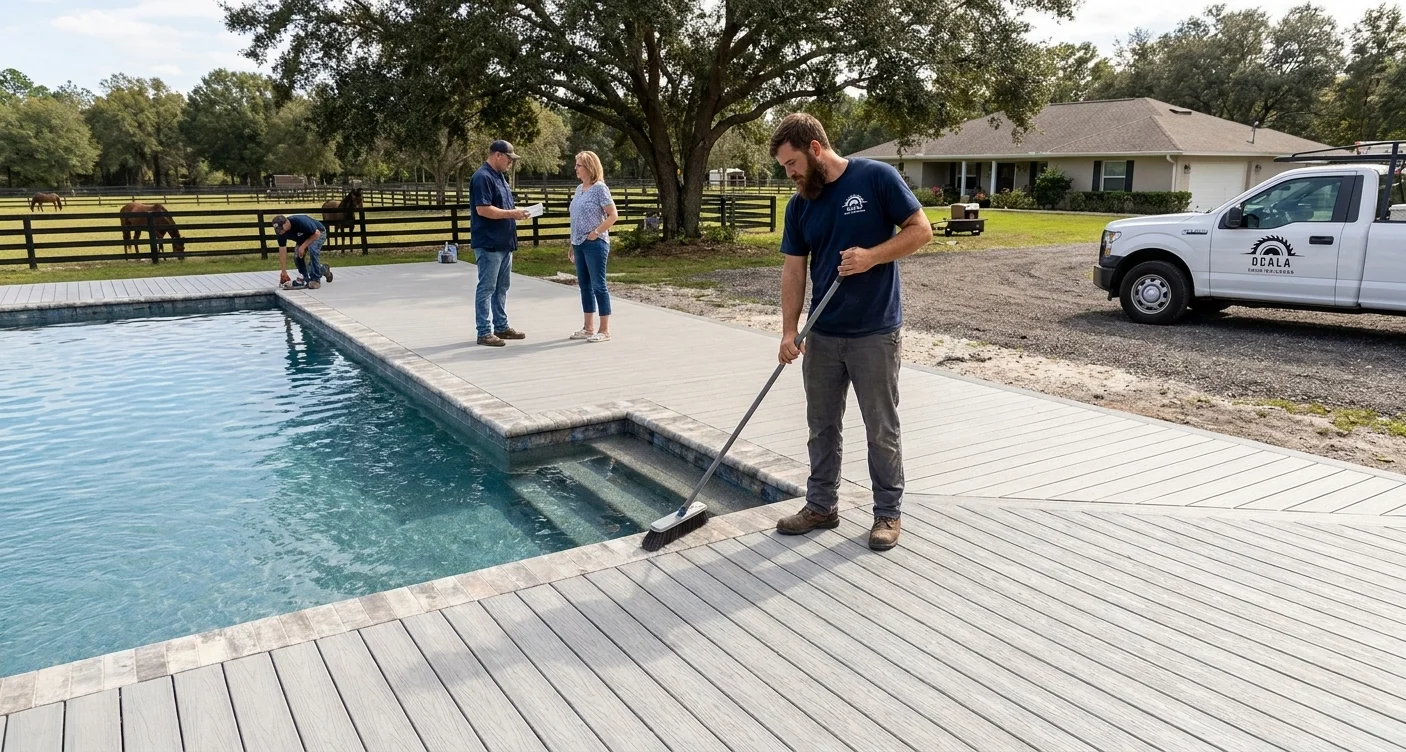 Ocala Deck Builders slip-resistant composite pool deck