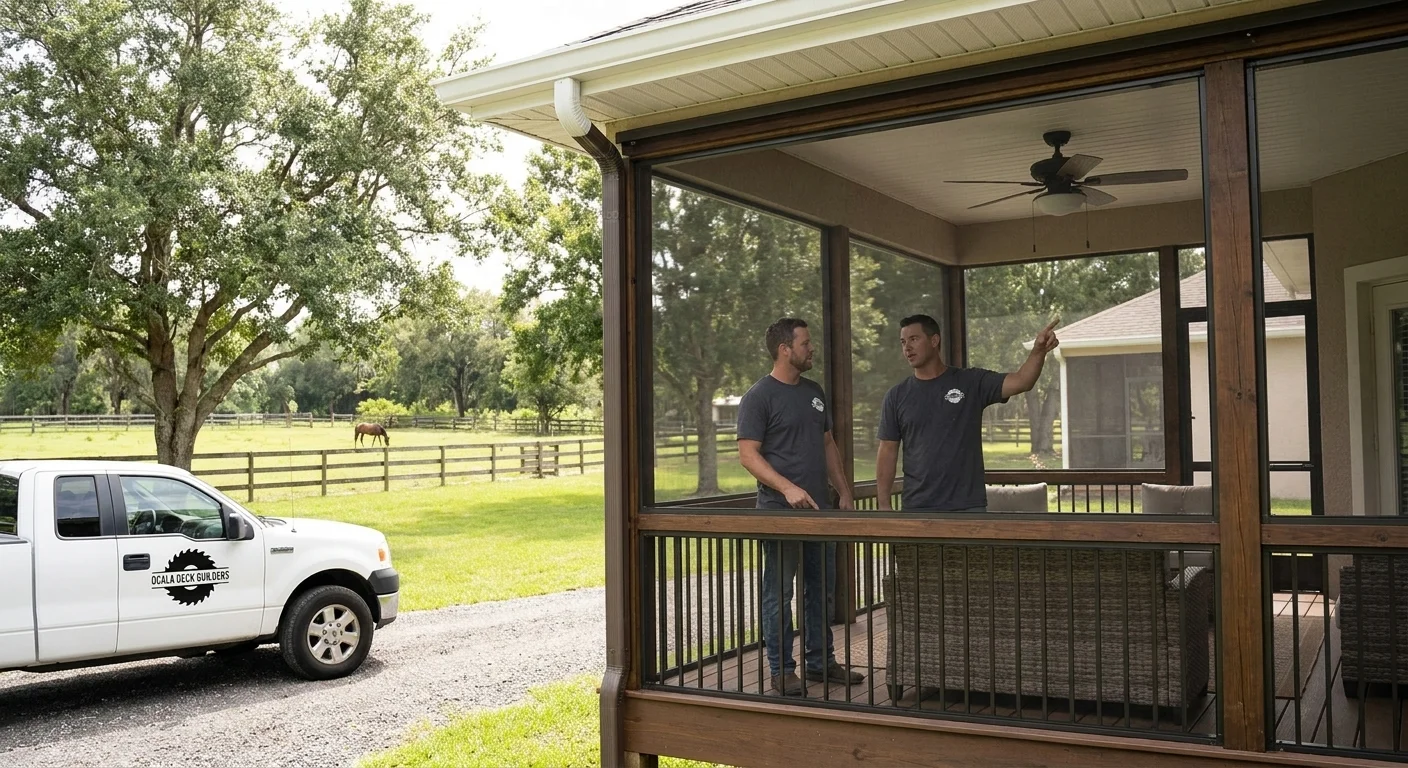 Ocala Deck Builders screened deck enclosure